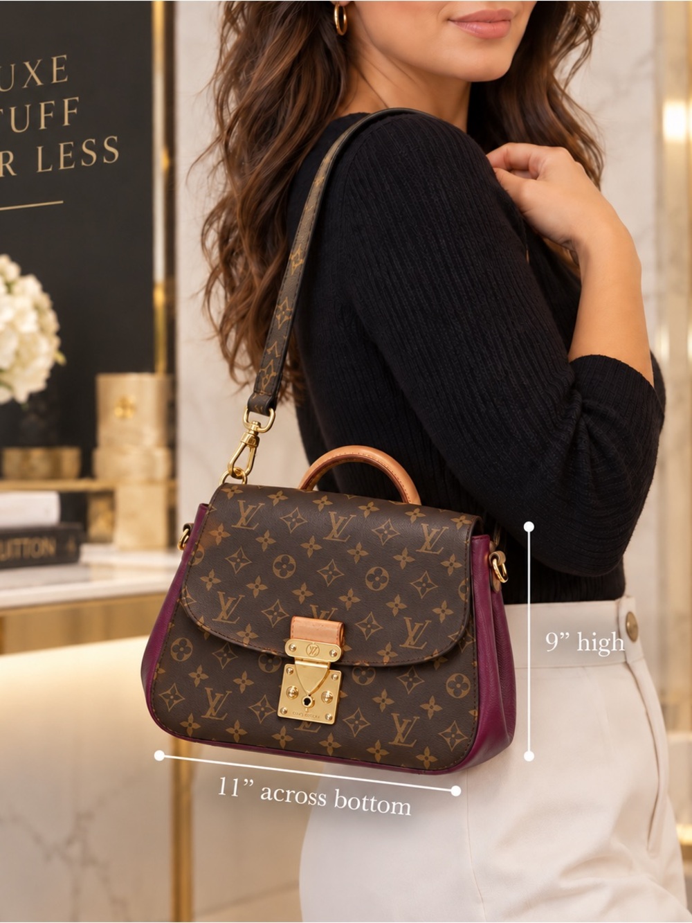 Authentic Louis Vuitton Eden MM shoulder hand bag w Certificate of Authenticity